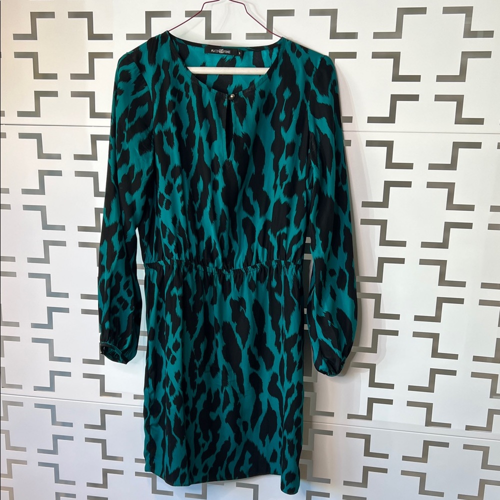 Alice & Trixie Teal and Black Long Sleeve Dress